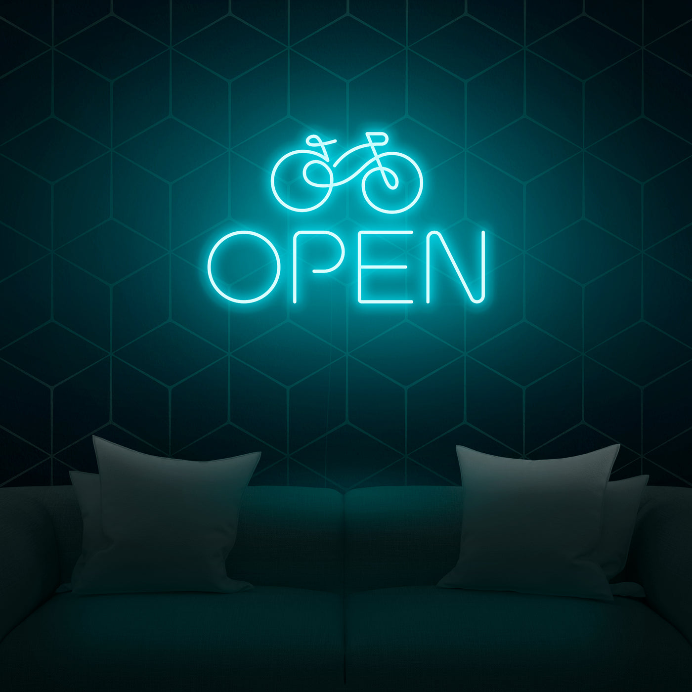 'Open' Bicycle Neon Sign