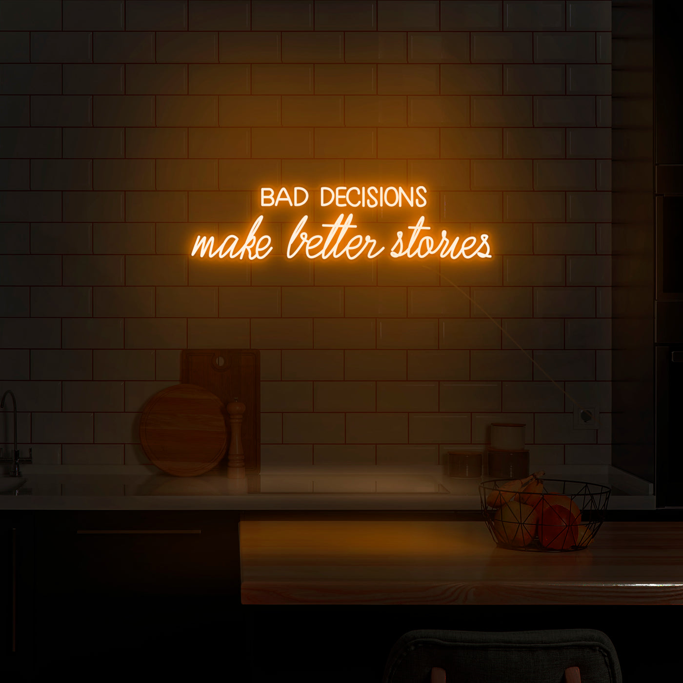 'Bad Decisions Make Better Stories' Neon Sign - Nuwave Neon