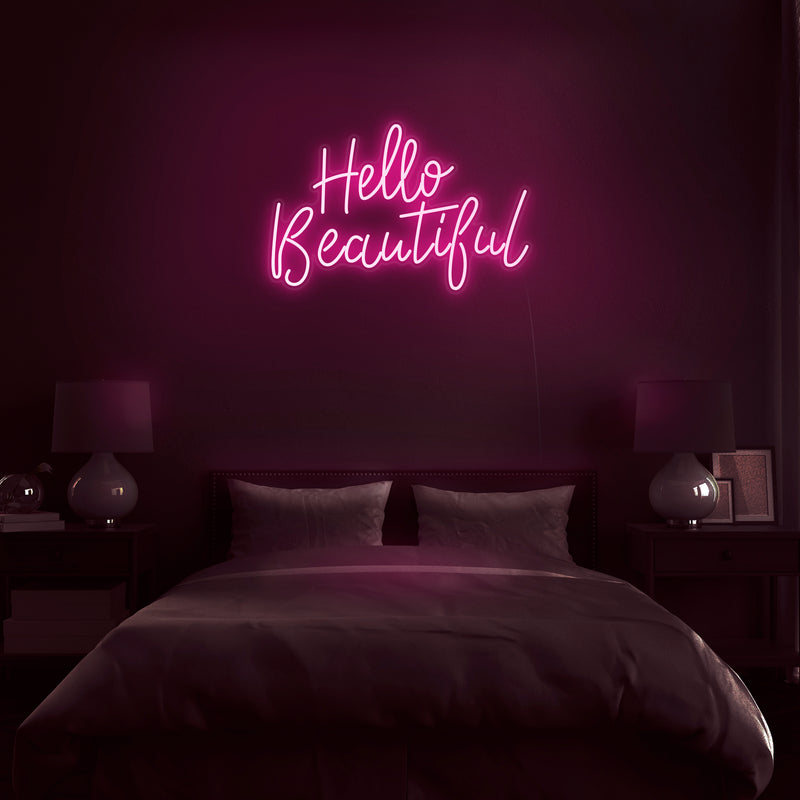 'Hello Beautiful' Neon Sign - Nuwave Neon