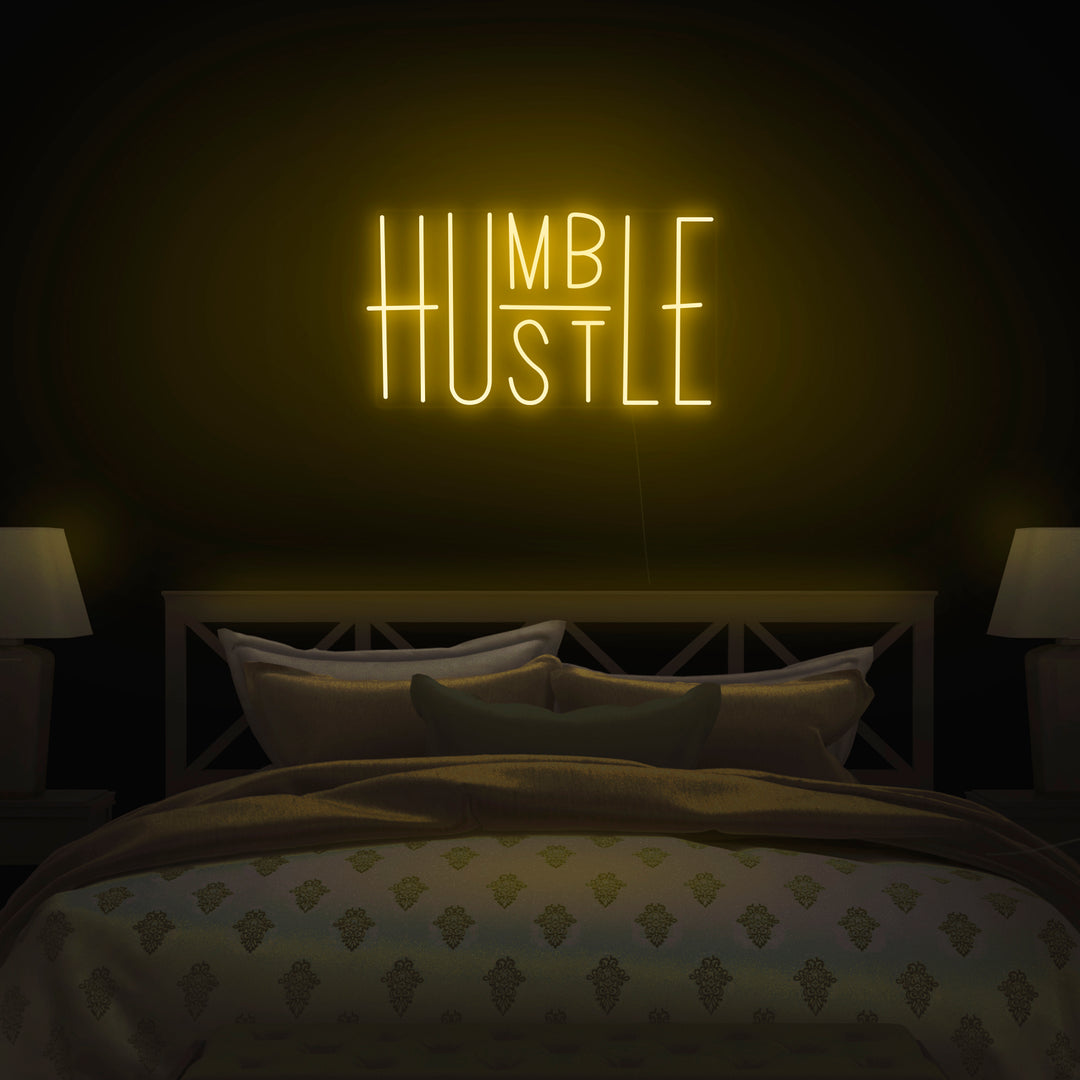 Creative Unique & Bright popular Humble Hustle LED Light Sign Motivation Decoration