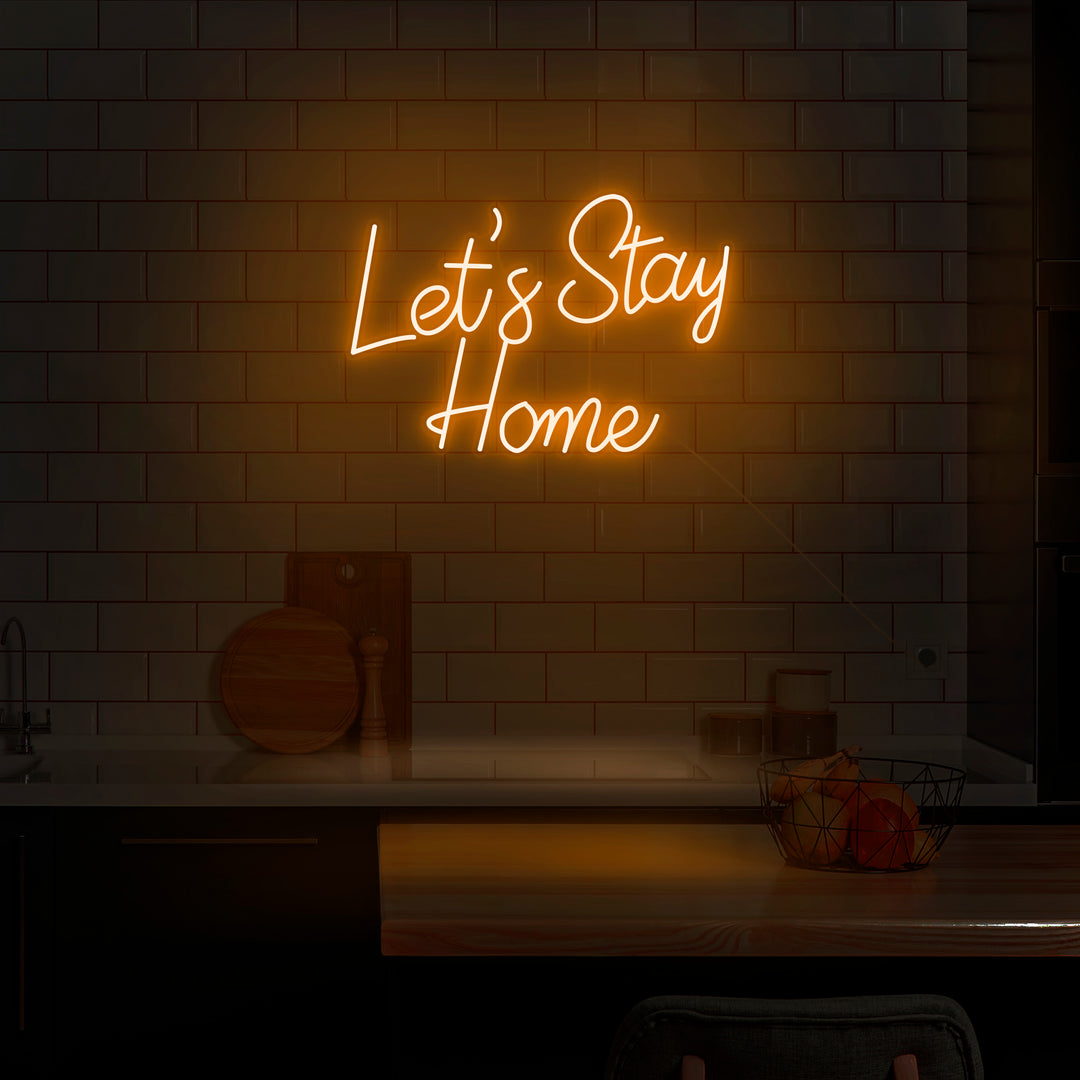 Quality Bright Pink hotsell “Let’s Stay Home” LED Hanging Night Light Sign Decor