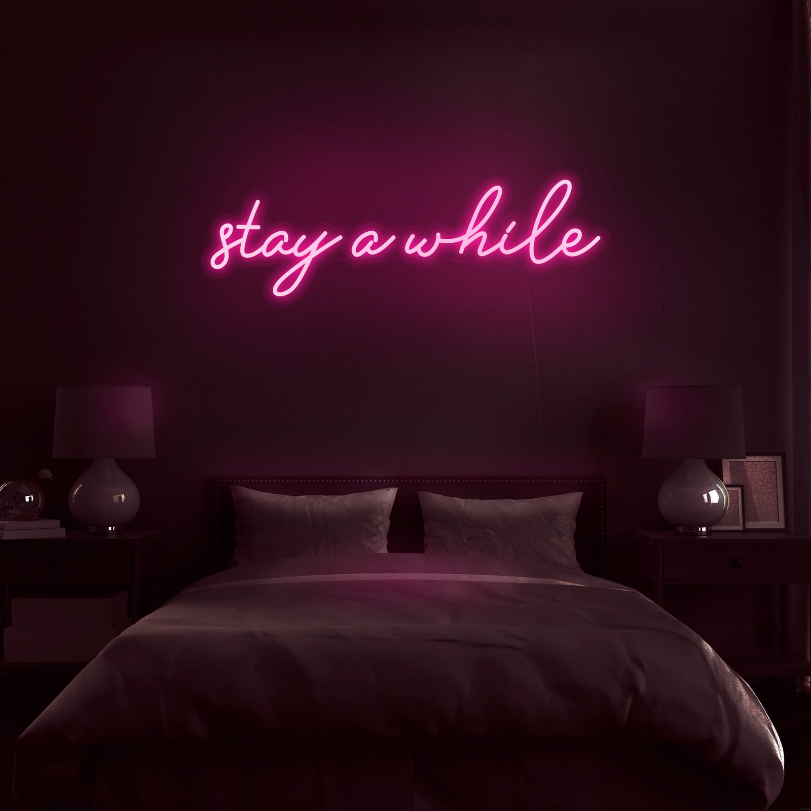 'Stay A While' Neon Sign