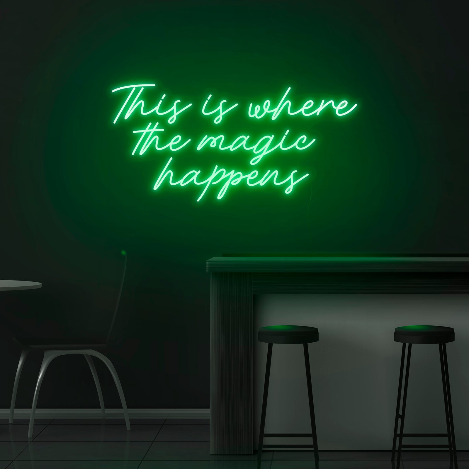'This Is Where The Magic Happens' Neon Sign